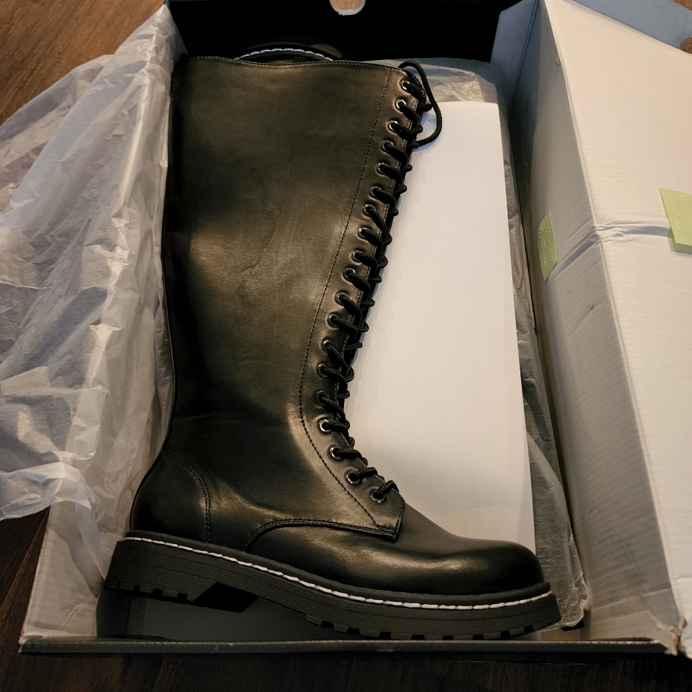 Knee High Combat Boots